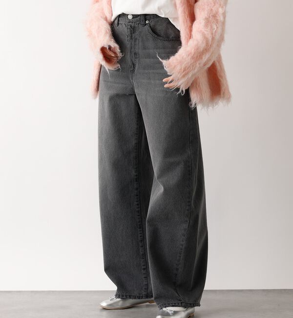 abahouse mavie「【GISELe 4月号掲載】ウォッシュドバレルジーンズ/大人カジュアル/カーブパ」|デニム|