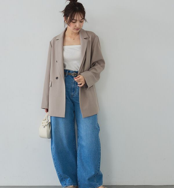 abahouse mavie「【GISELe 4月号掲載】ウォッシュドバレルジーンズ/大人カジュアル/カーブパ」|デニム|