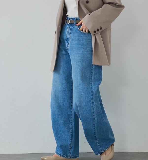 abahouse mavie「【GISELe 4月号掲載】ウォッシュドバレルジーンズ/大人カジュアル/カーブパ」|デニム|