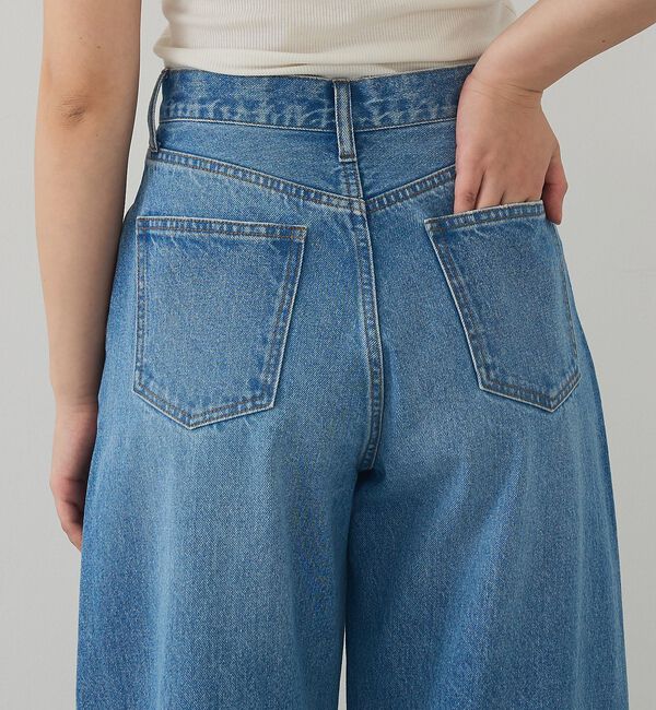 abahouse mavie「【GISELe 4月号掲載】ウォッシュドバレルジーンズ/大人カジュアル/カーブパ」|デニム|