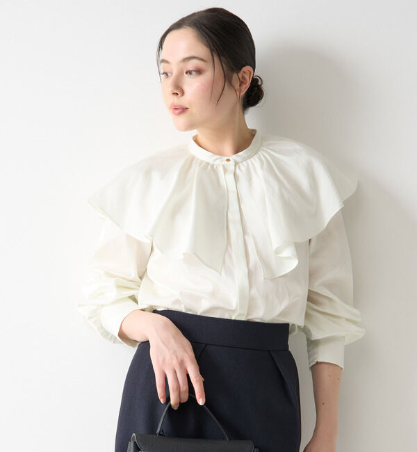TIARA「ボリュームギャザーカラーブラウス」|シャツ・ブラウス|