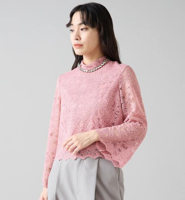 TIARA「ハイネックレースブラウス」|シャツ・ブラウス|