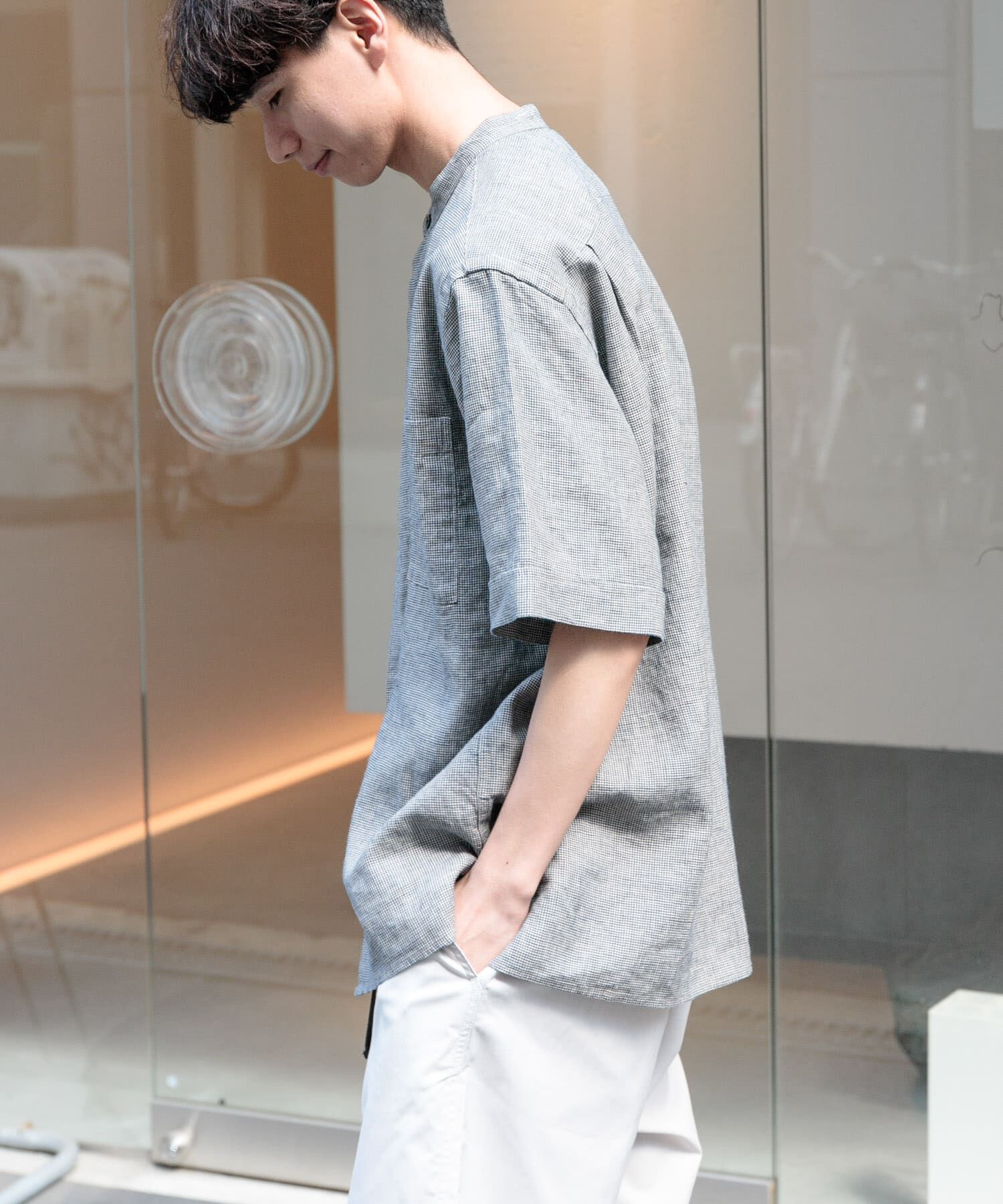 URBAN RESEARCH DOORS「FORK&SPOON　コットンリネンショートスリーブシャツ」|シャツ・ブラウス|