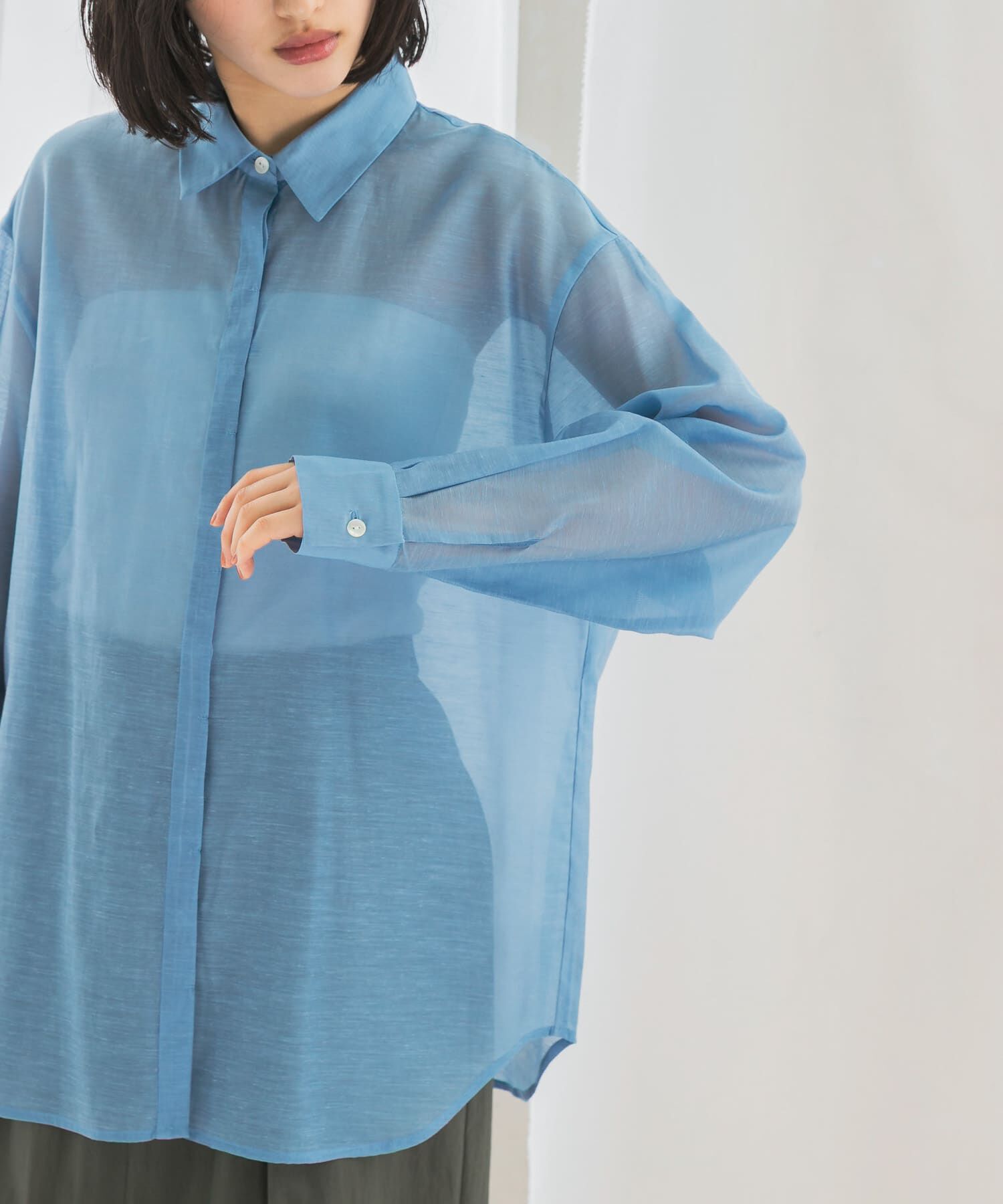 URBAN RESEARCH ROSSO「リネンタッチイージーケアオーバーシャツ」|シャツ・ブラウス|