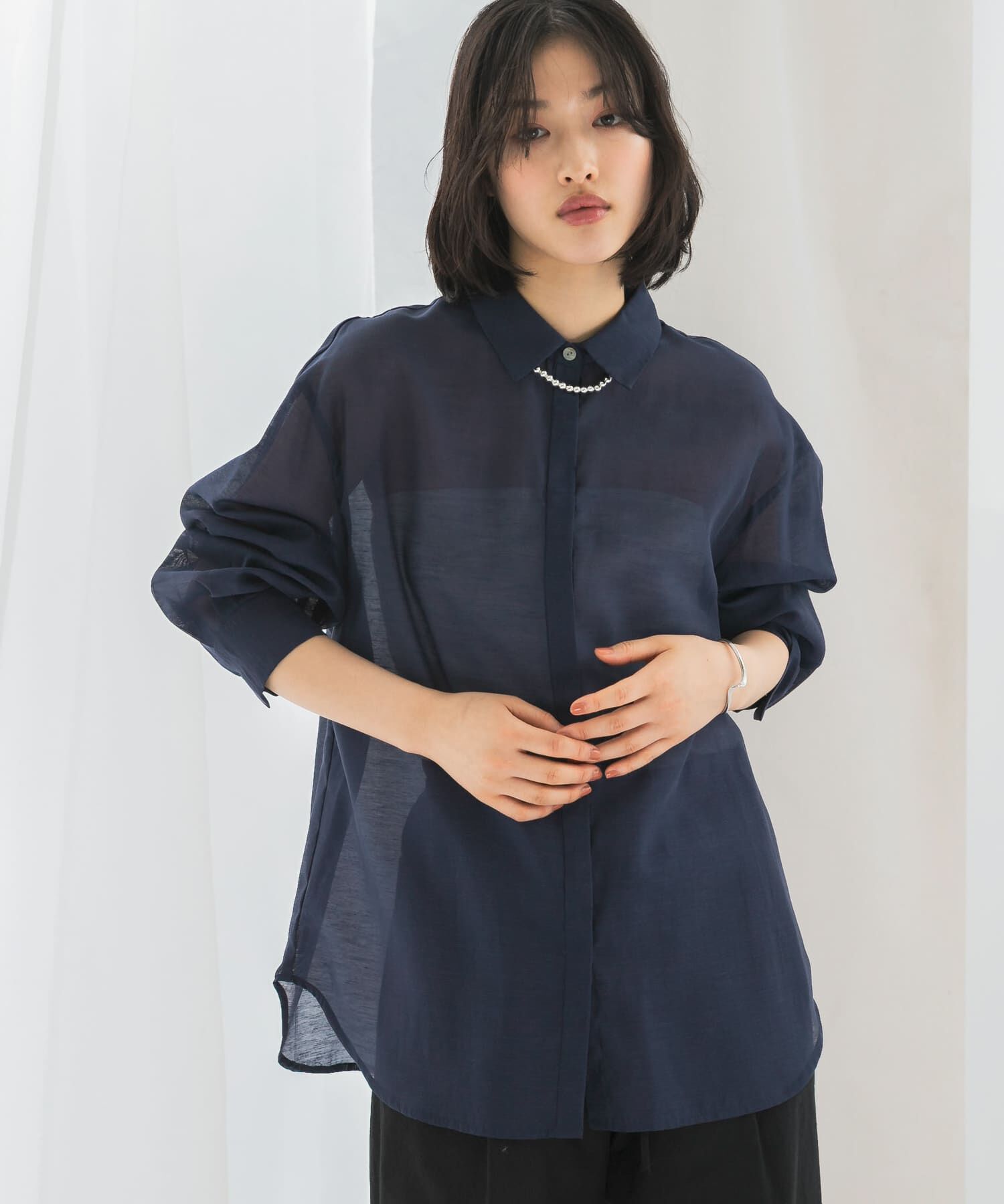 URBAN RESEARCH ROSSO「リネンタッチイージーケアオーバーシャツ」|シャツ・ブラウス|