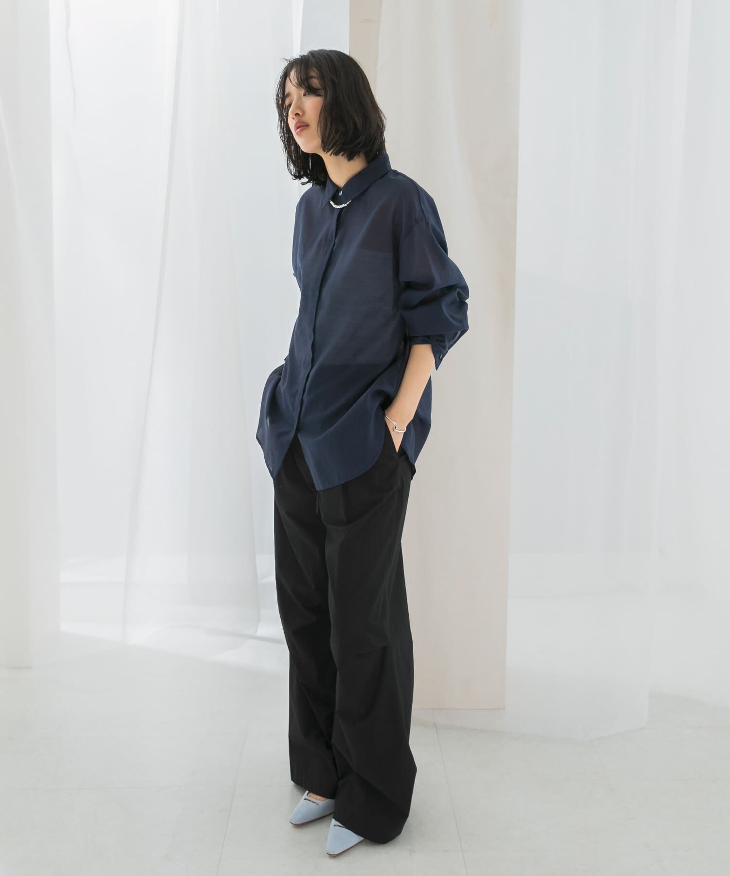 URBAN RESEARCH ROSSO「リネンタッチイージーケアオーバーシャツ」|シャツ・ブラウス|