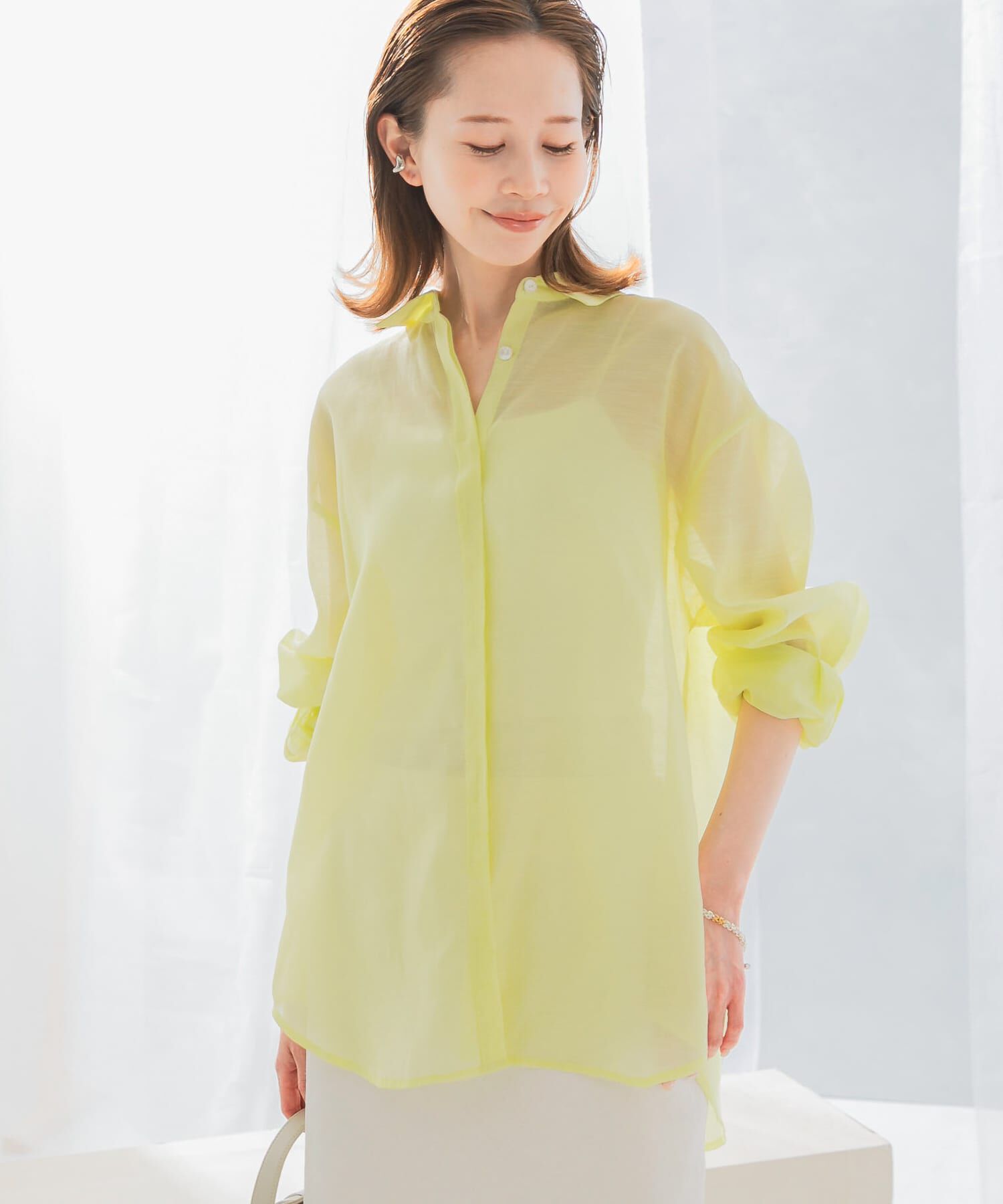 URBAN RESEARCH ROSSO「リネンタッチイージーケアオーバーシャツ」|シャツ・ブラウス|