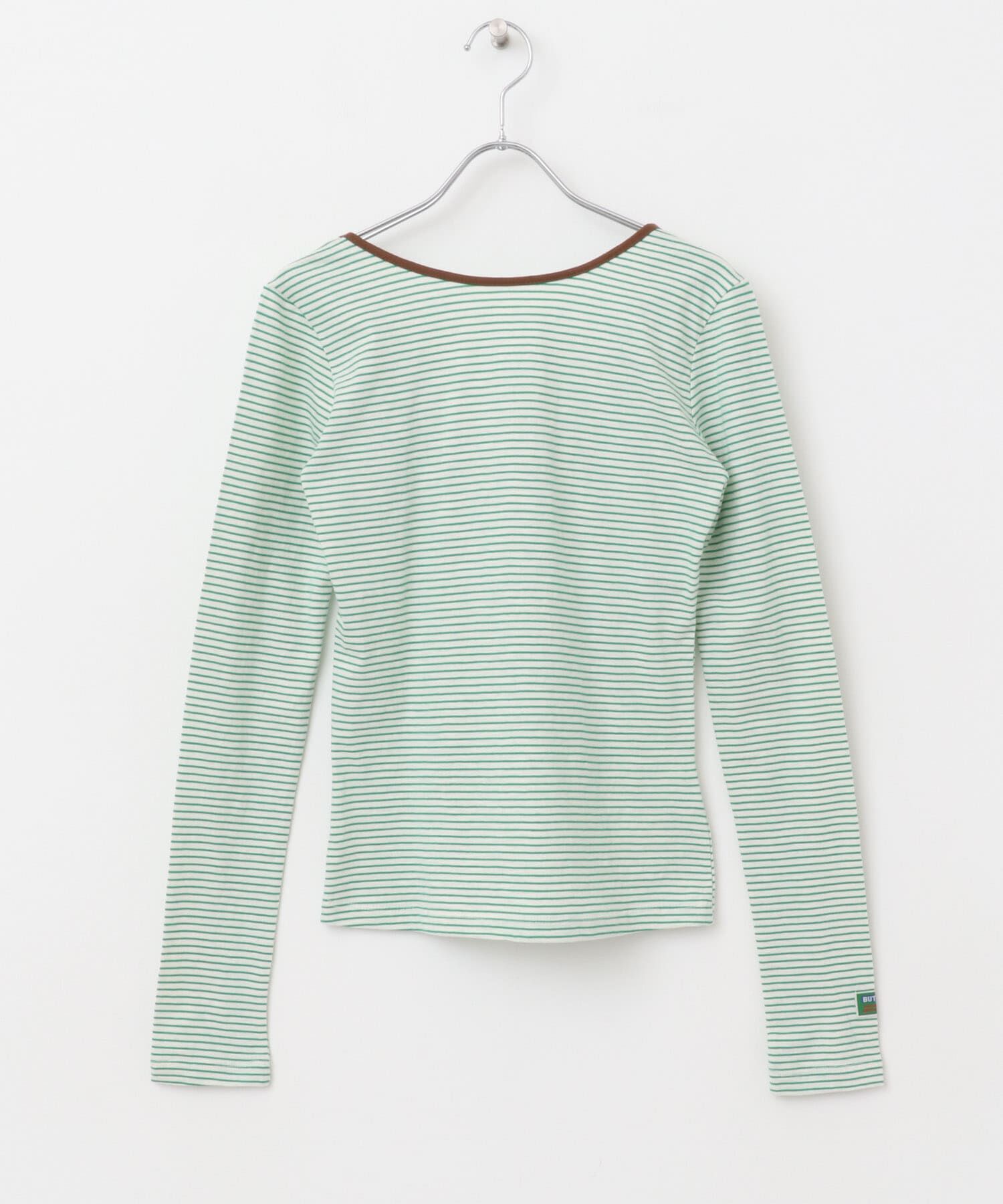 URBAN RESEARCH ROSSO「GREEN BUTTER　Two-way Stripe Patch T-shirts」|Tシャツ・カットソー|