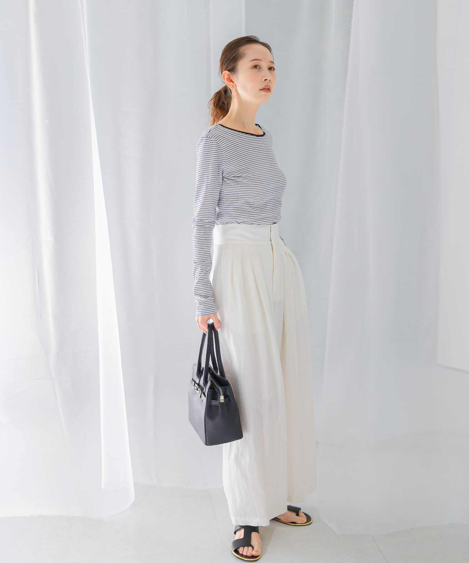 URBAN RESEARCH ROSSO「GREEN BUTTER　Two-way Stripe Patch T-shirts」|Tシャツ・カットソー|