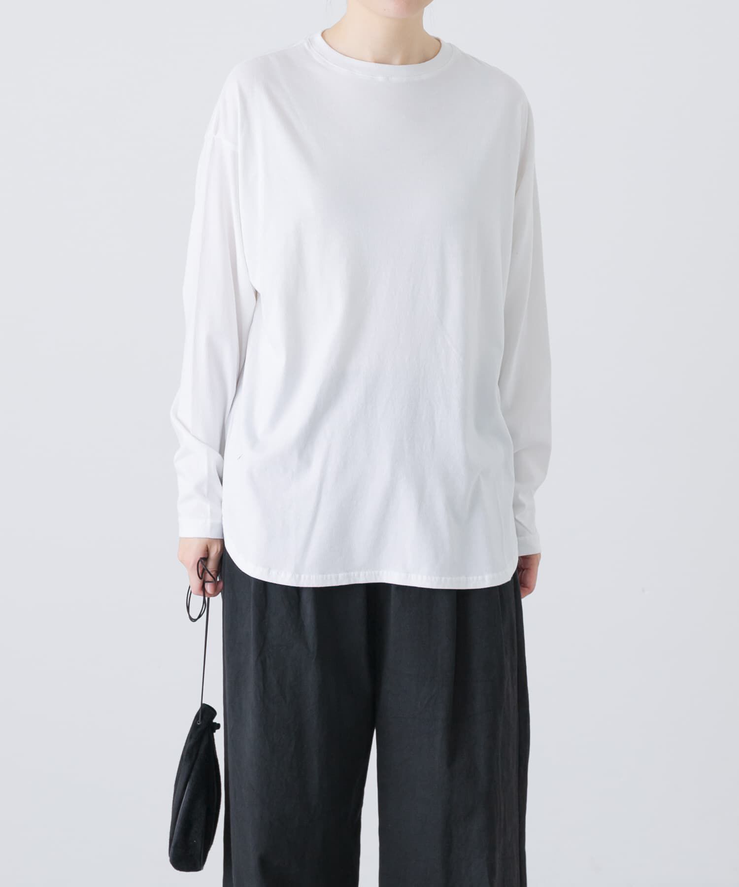 かぐれ「コットンクルーネックカットソー」|Tシャツ・カットソー|オフホワイト