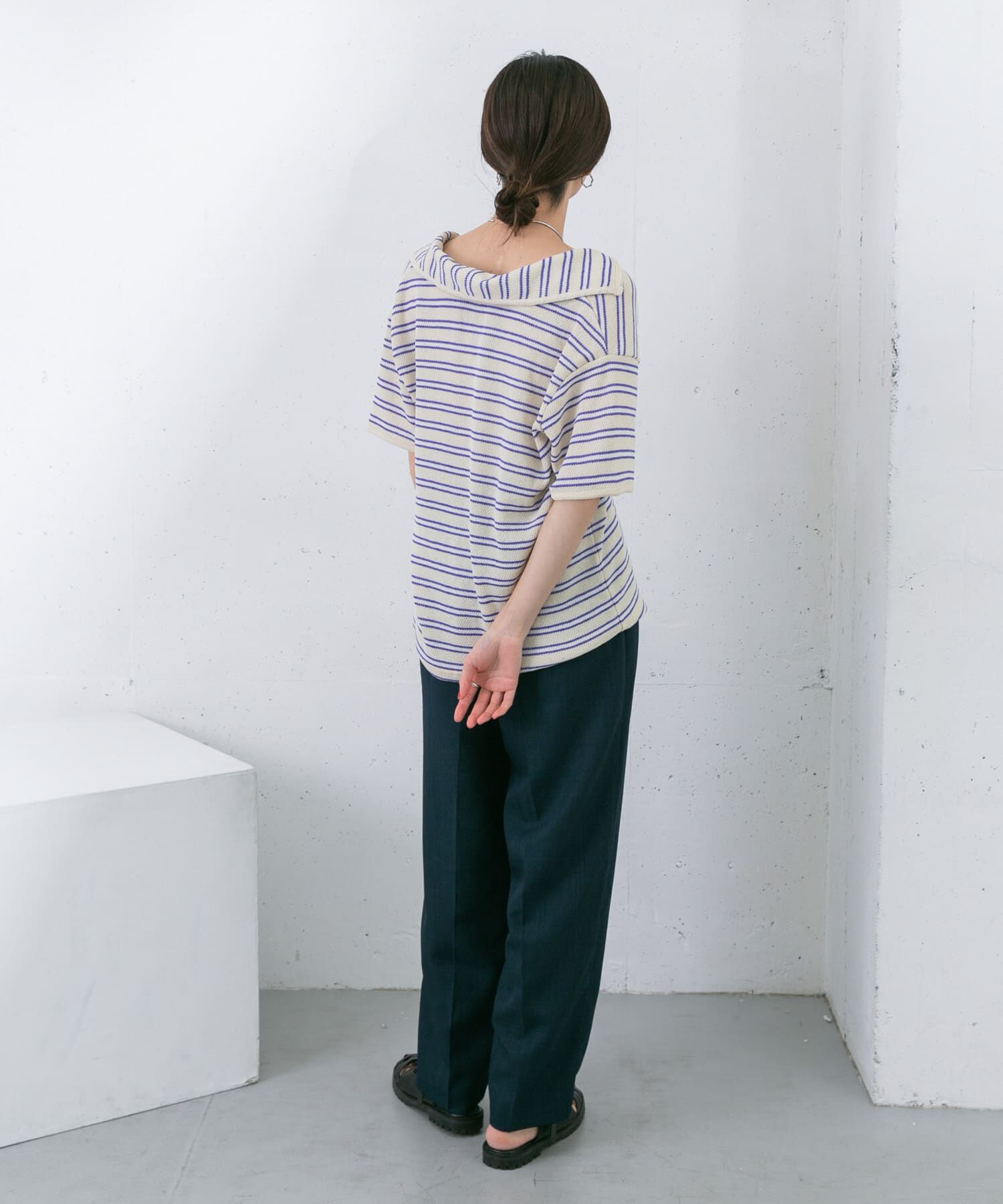  「Vネックボーダープルオーバー」|Tシャツ・カットソー|