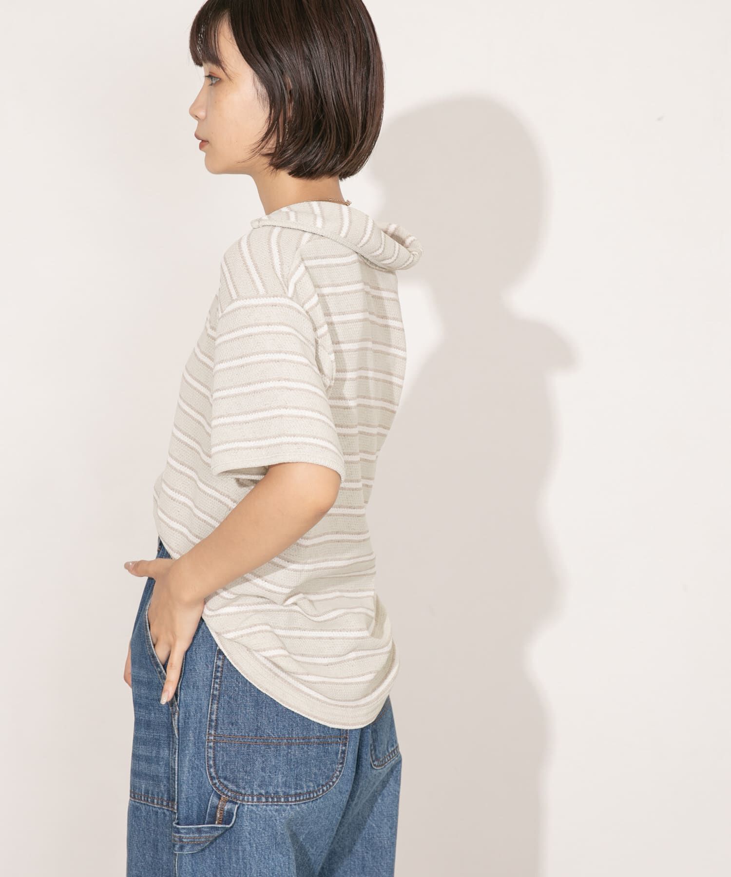  「Vネックボーダープルオーバー」|Tシャツ・カットソー|