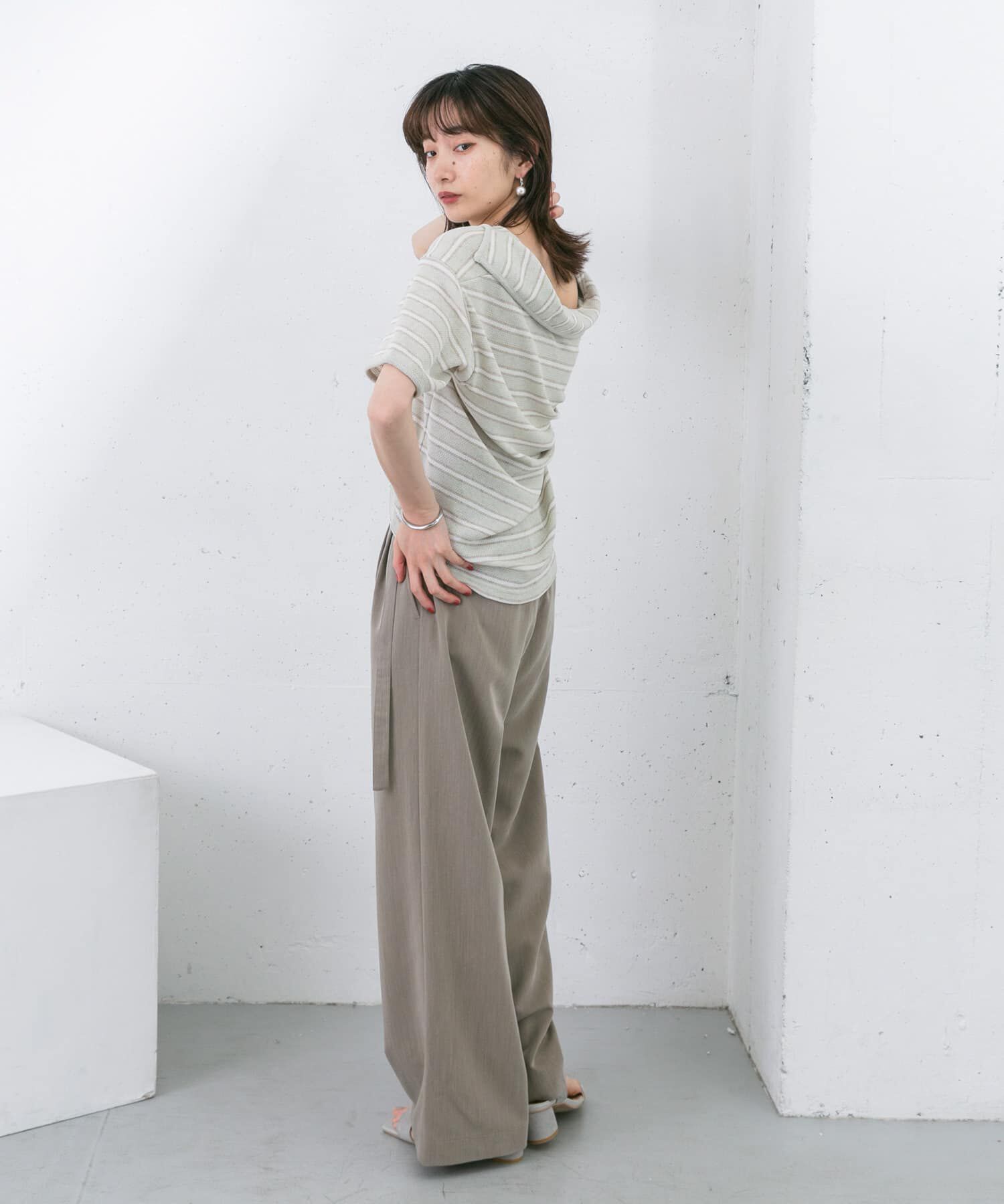  「Vネックボーダープルオーバー」|Tシャツ・カットソー|