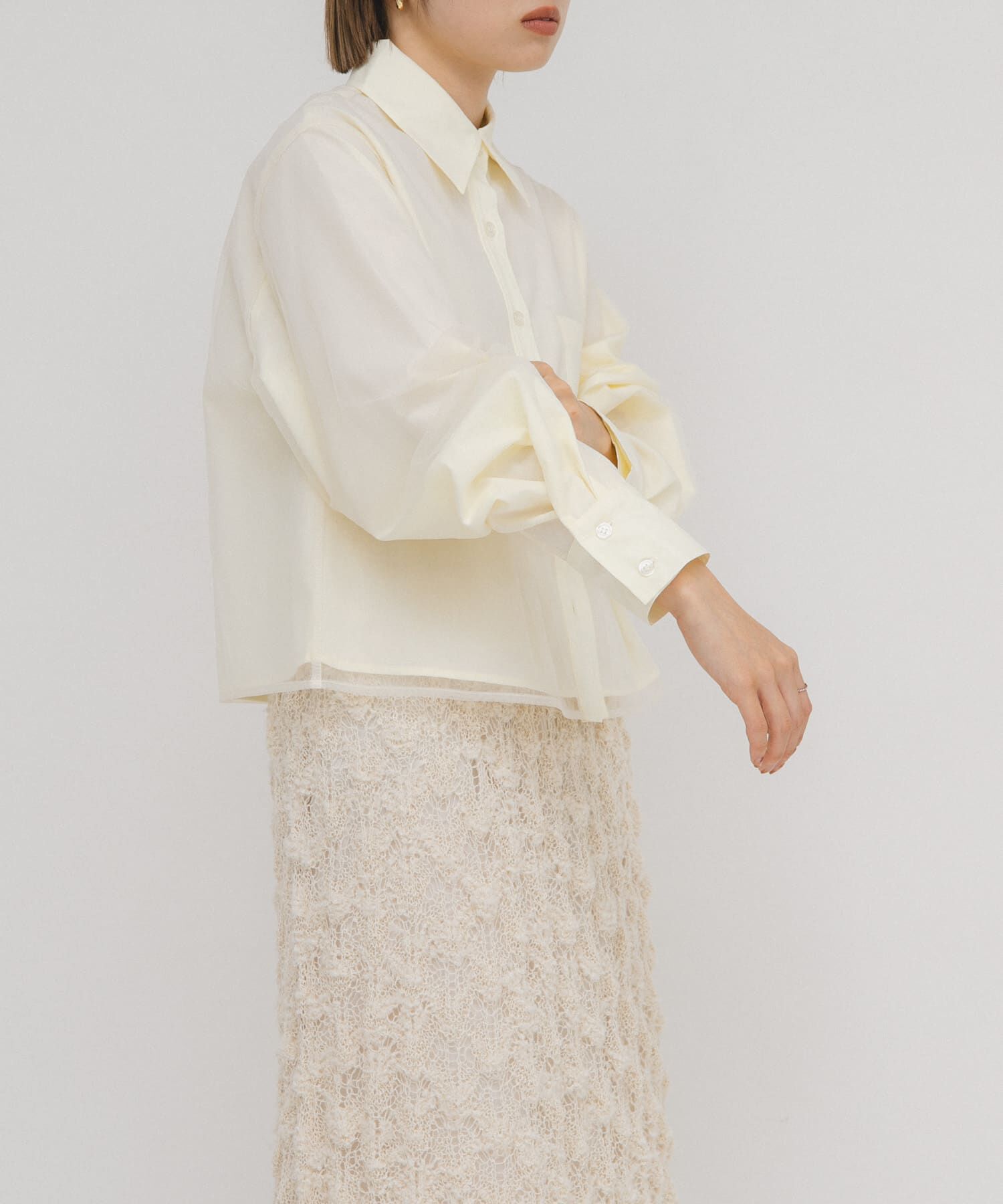  「チュールレイヤードショートシャツ」|シャツ・ブラウス|