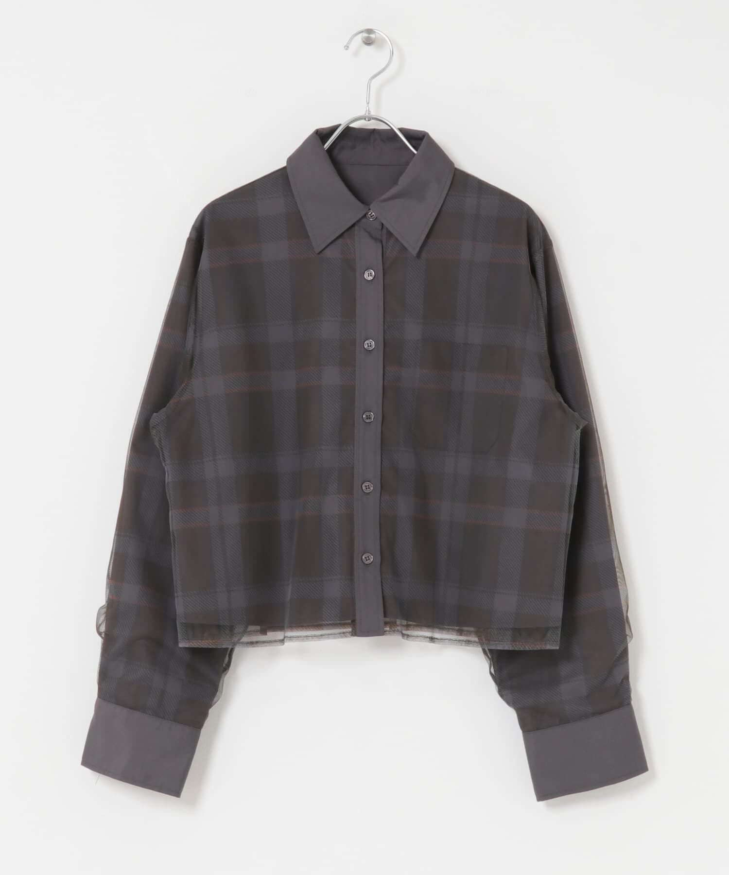  「チュールレイヤードショートシャツ」|シャツ・ブラウス|