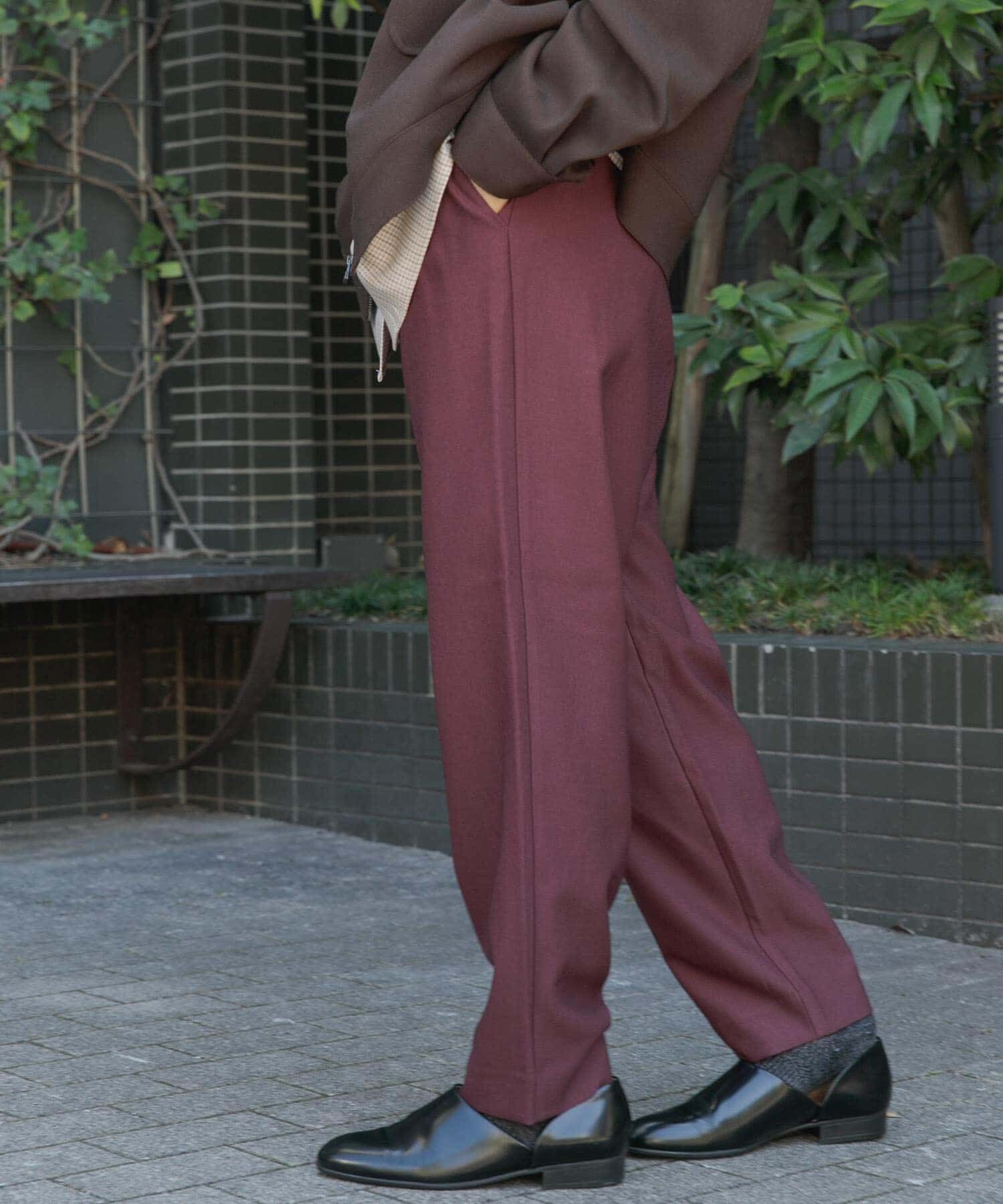 SENSE OF PLACE by URBAN RESEARCH「ウールライクダブルタックテーパードパンツ」|その他|ボルドー