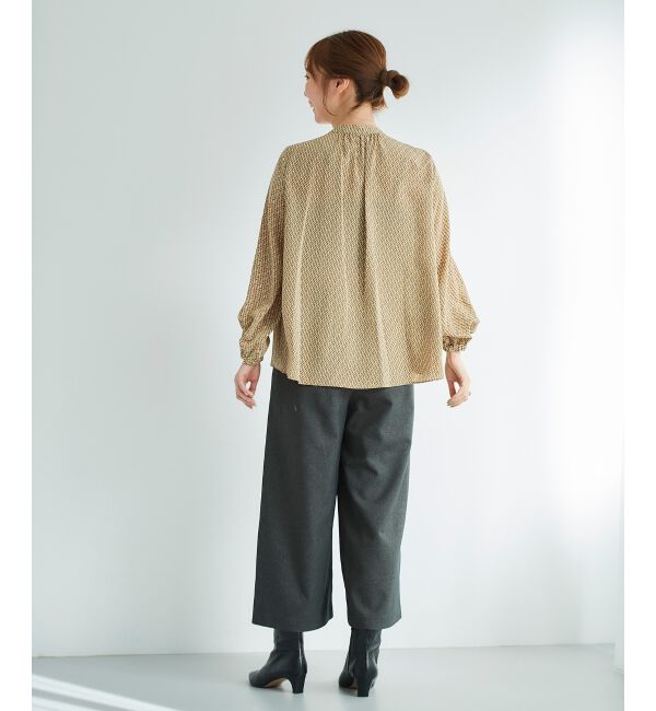 le.coeur blanc「《手洗い可能》デシンキカプリントスカーフタイブラウス」|シャツ・ブラウス|