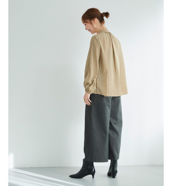 le.coeur blanc「《手洗い可能》デシンキカプリントスカーフタイブラウス」|シャツ・ブラウス|