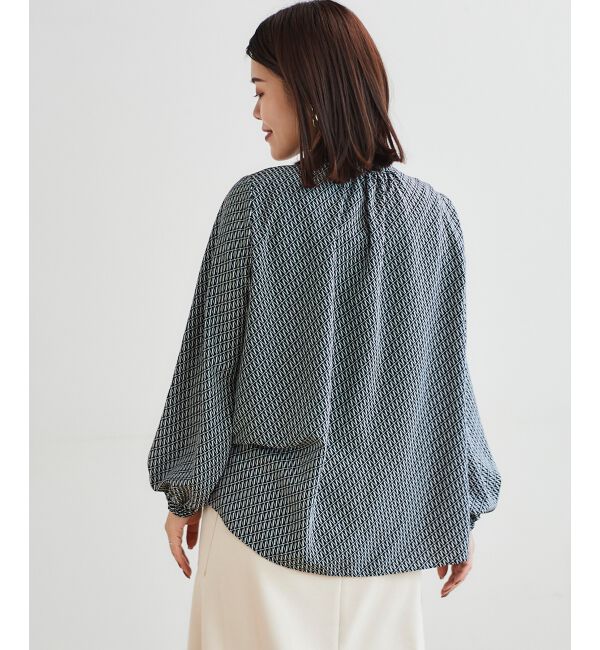 le.coeur blanc「《手洗い可能》デシンキカプリントスカーフタイブラウス」|シャツ・ブラウス|