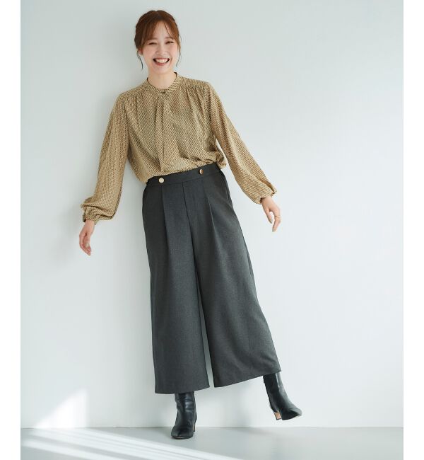 le.coeur blanc「《手洗い可能》デシンキカプリントスカーフタイブラウス」|シャツ・ブラウス|