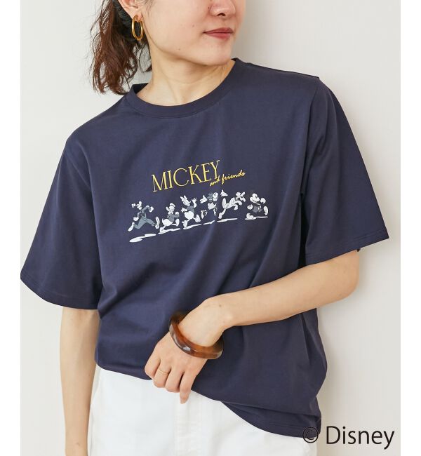  「【Disney】Mickey&Friends/プリントTシャツ」|Tシャツ・カットソー|ネイビー