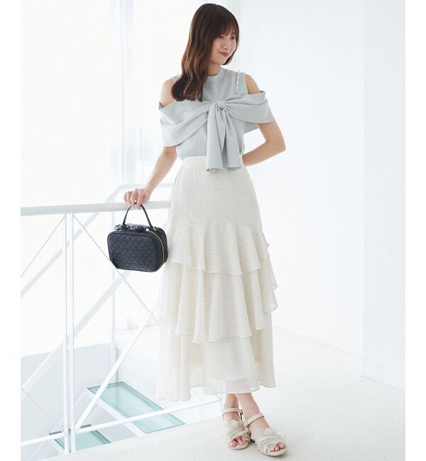  「パールチェーンビジューリボンニット」|ニット・セーター|