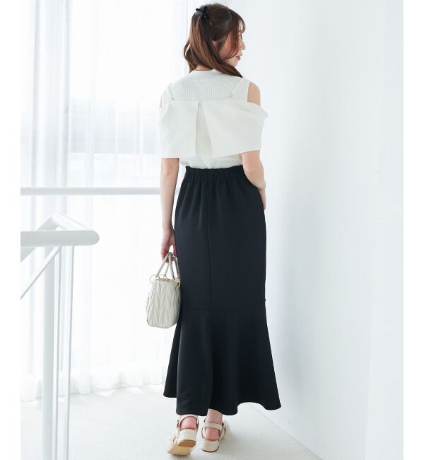  「パールチェーンビジューリボンニット」|ニット・セーター|