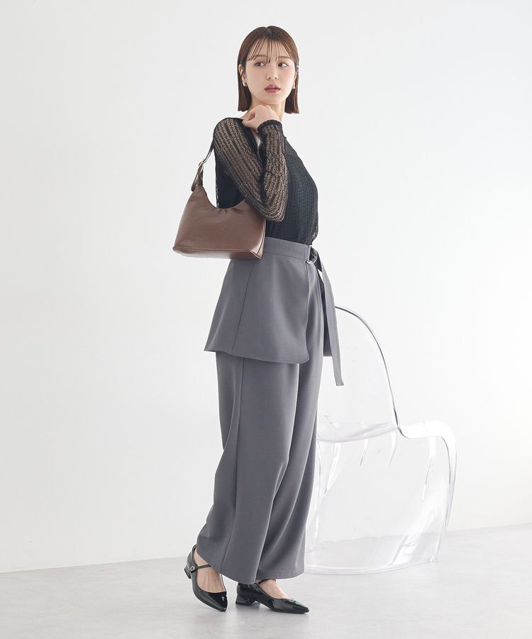 earth music&ecology「レースドッキングボートネックプルオーバー」|Tシャツ・カットソー|