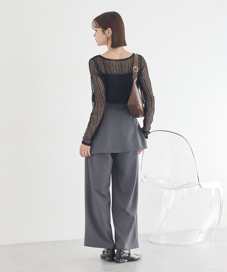 earth music&ecology「レースドッキングボートネックプルオーバー」|Tシャツ・カットソー|