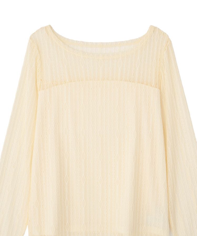 earth music&ecology「レースドッキングボートネックプルオーバー」|Tシャツ・カットソー|