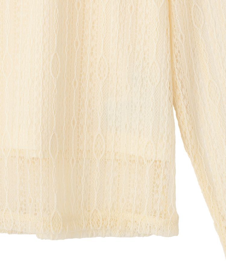 earth music&ecology「レースドッキングボートネックプルオーバー」|Tシャツ・カットソー|