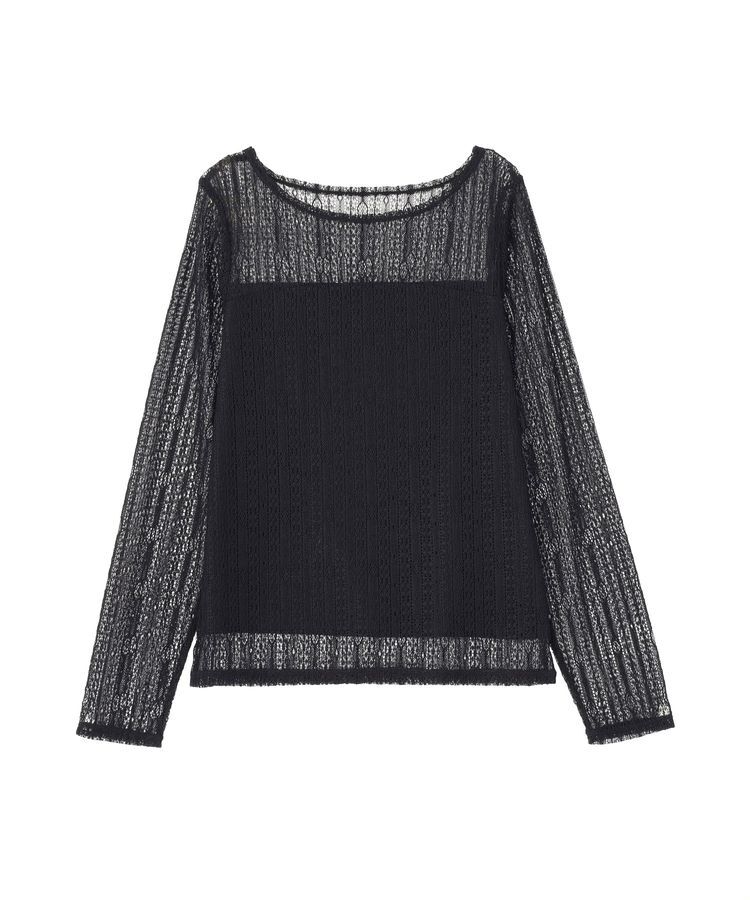 earth music&ecology「レースドッキングボートネックプルオーバー」|Tシャツ・カットソー|