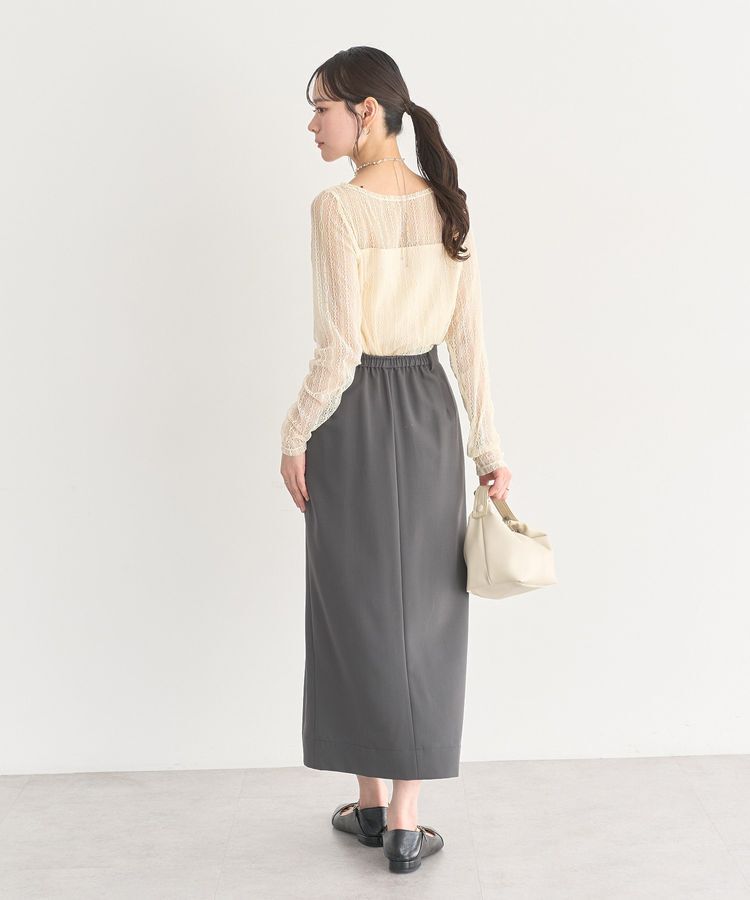 earth music&ecology「レースドッキングボートネックプルオーバー」|Tシャツ・カットソー|