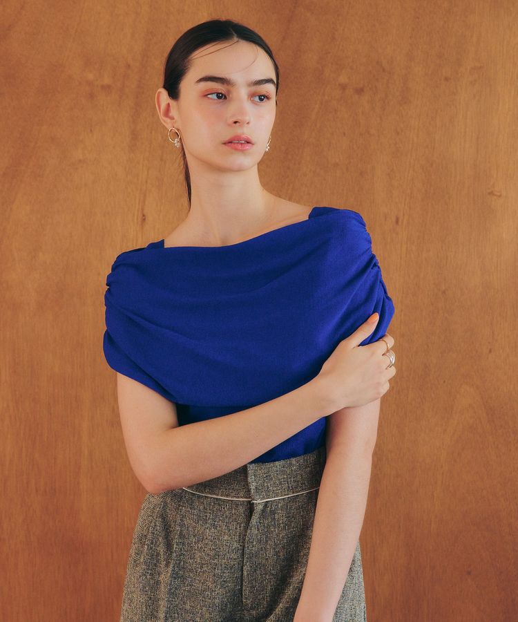 YECCA VECCA「シャーリングオフショルニット」|ニット・セーター|