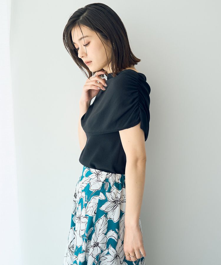 YECCA VECCA「シャーリングオフショルニット」|ニット・セーター|