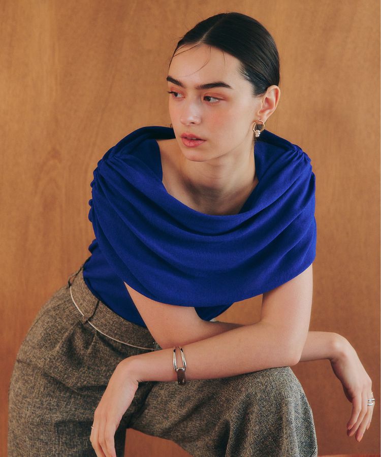 YECCA VECCA「シャーリングオフショルニット」|ニット・セーター|