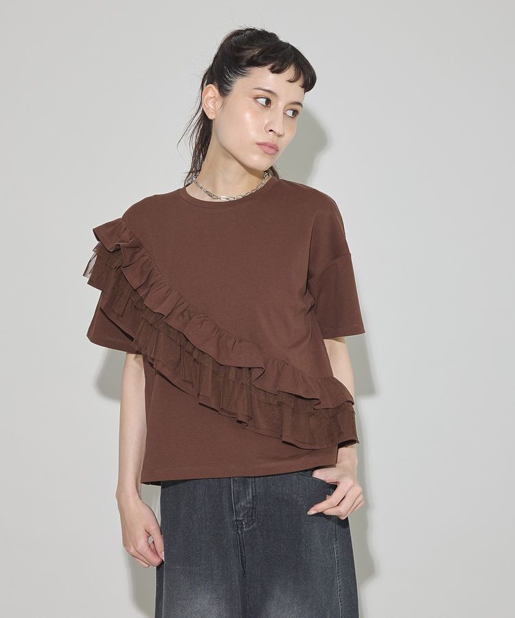 GARAGE OF GOOD CLOTHING「タックフリル&times;チュールプルオーバー」|Tシャツ・カットソー|