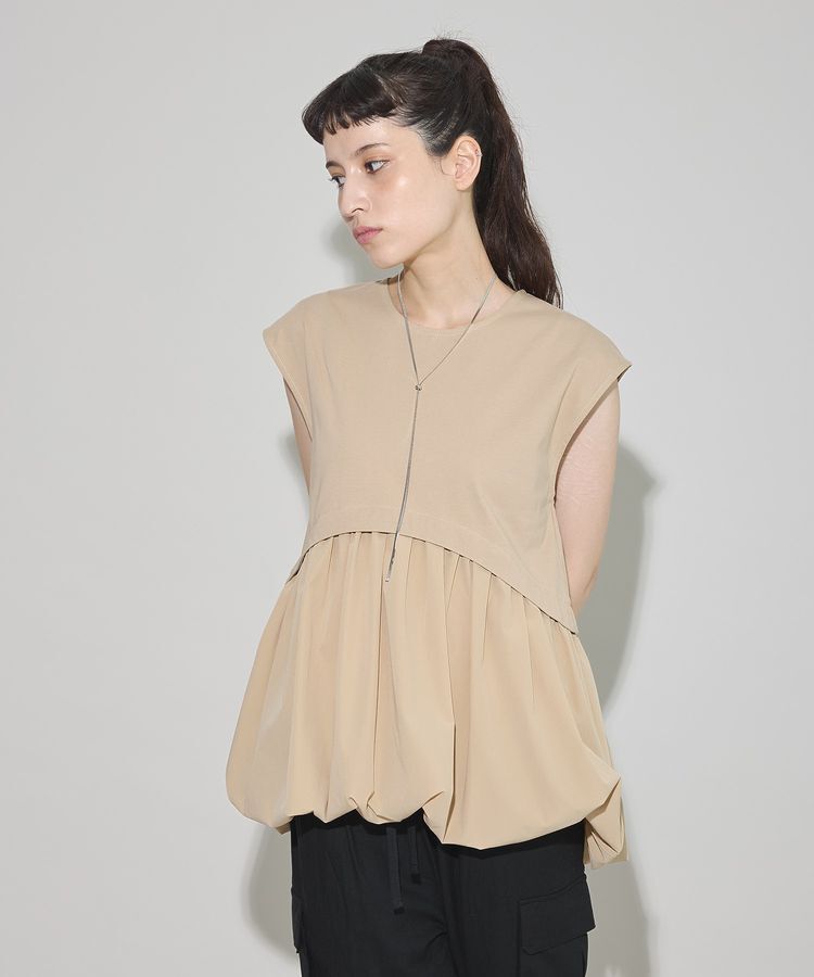 GARAGE OF GOOD CLOTHING「異素材MIXコクーンプルオーバー」|Tシャツ・カットソー|Beige