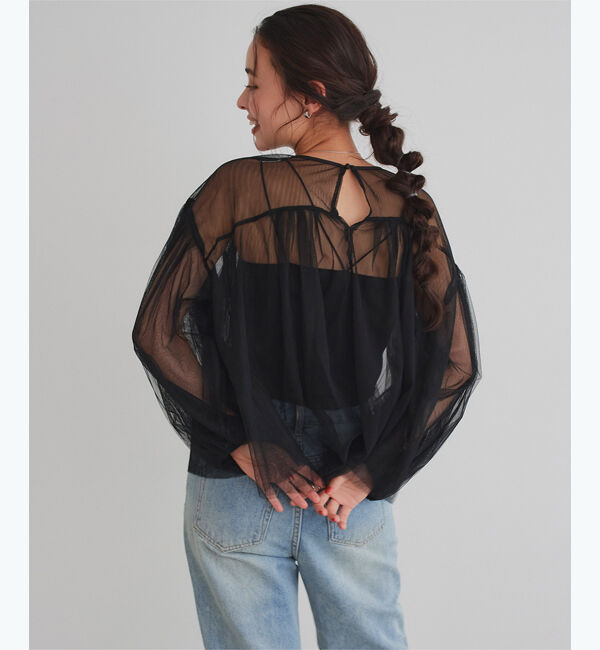 titivate「シアーボリュームスリーブトップス」|Tシャツ・カットソー|