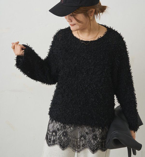  「リボンヤーンニットプルオーバー」|ニット・セーター|