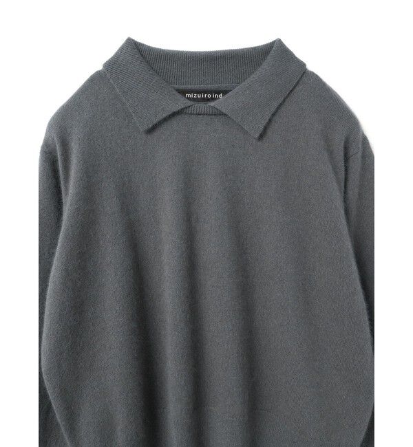 mizuiro ind「mizuiro ind ハイゲージ襟付きプルオーバー」|ニット・セーター|