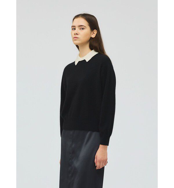 mizuiro ind「mizuiro ind ハイゲージ襟付きプルオーバー」|ニット・セーター|