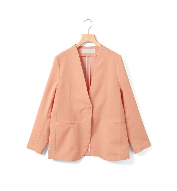MARMARMAR「MARMARMAR ノーカラージャケット」|テーラードジャケット|ピンク