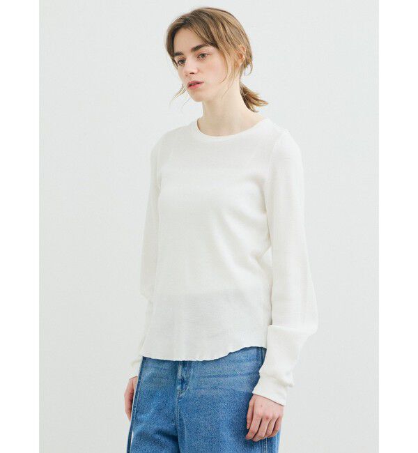 MARMARMAR「MARMARMAR パフスリーブワッフルプルオーバー」|Tシャツ・カットソー|