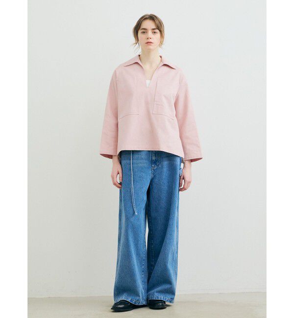 MARMARMAR「MARMARMAR ドリルスキッパーシャツ」|シャツ・ブラウス|ピンク