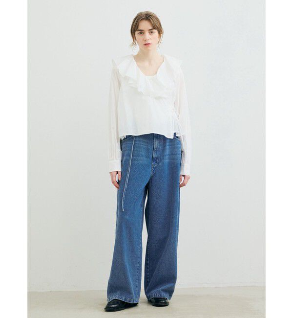 MARMARMAR「MARMARMAR ラッフルフリルカシュクールブラウス」|シャツ・ブラウス|オフホワイト