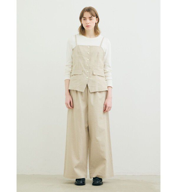 MARMARMAR「MARMARMAR リネンブレンドワイドパンツ」|その他|ベージュ