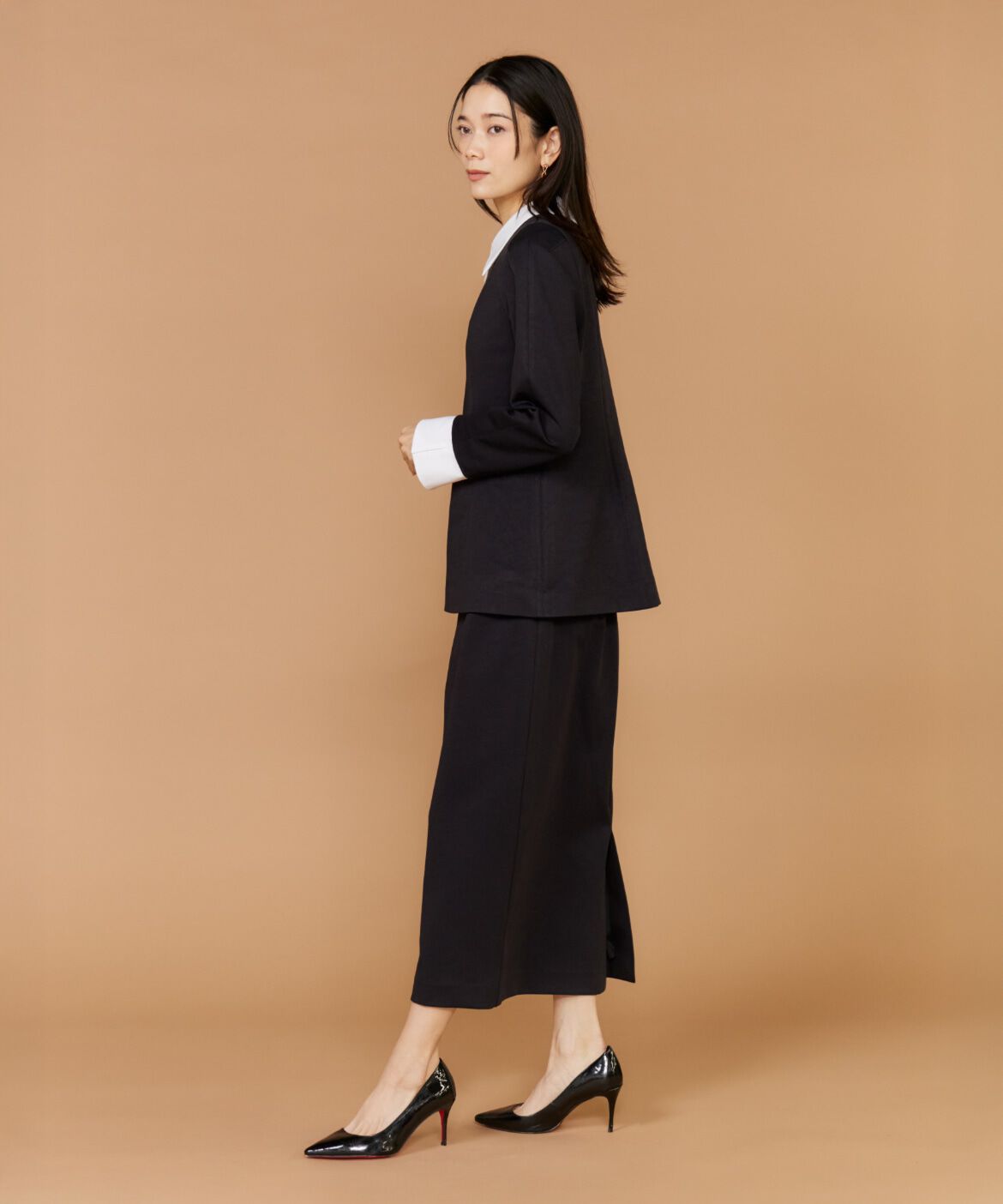 INED「《大きいサイズ》ペプラムトップス」|シャツ・ブラウス|