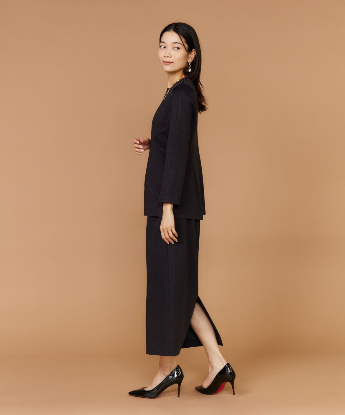 INED「《大きいサイズ》ペプラムトップス」|シャツ・ブラウス|