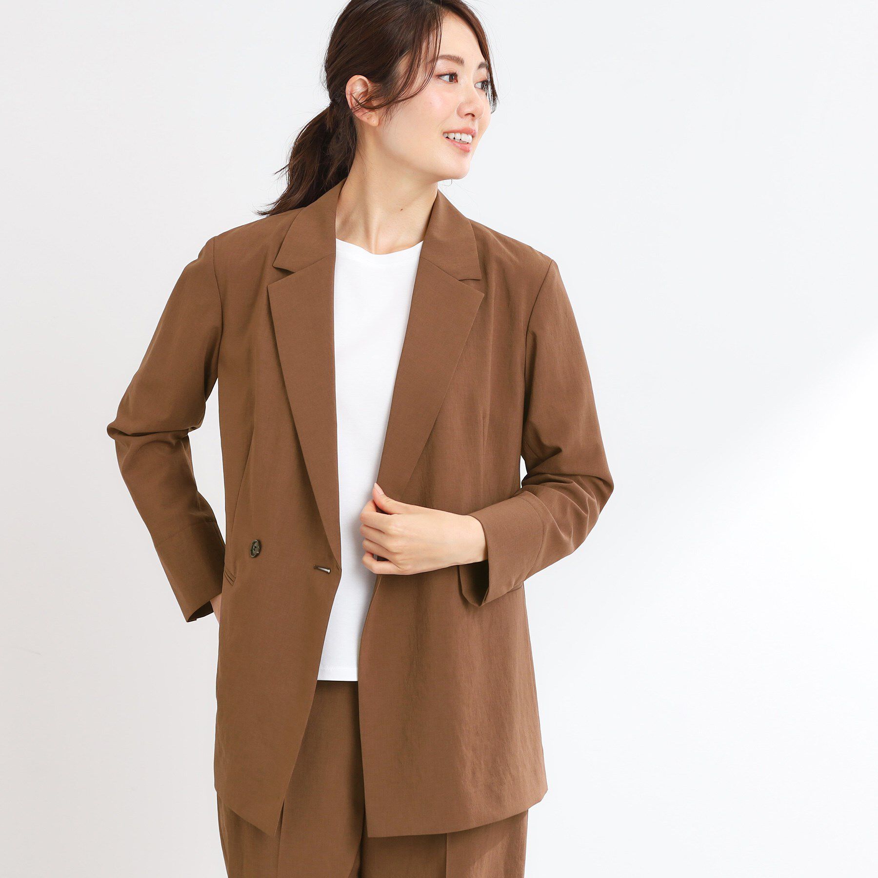 Reflect「【マシンウォッシュ可／セットアップ可／通勤におすすめ】ドライタッチダブルジャケット」|テーラードジャケット|